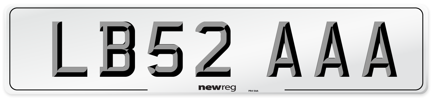LB52 AAA Number Plate from New Reg